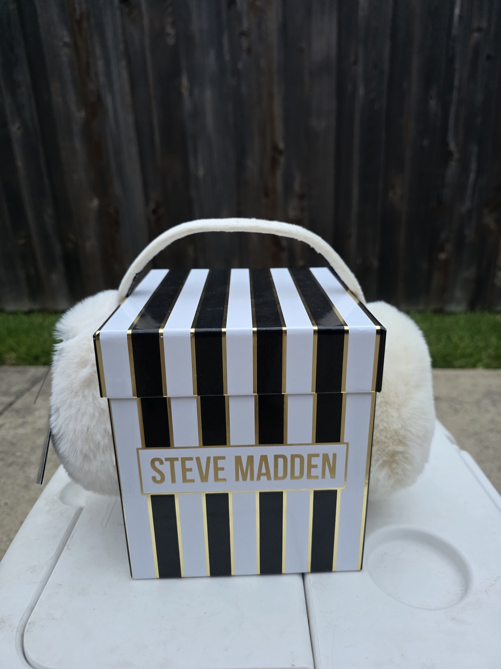 Steve Madden Cream Faux Fur Earmuffs